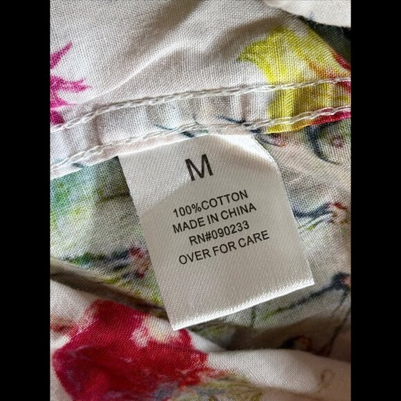 Modern Amusement Shirt Medium Womens Multicolor Short Sleeve Floral - Picture 7 of 7